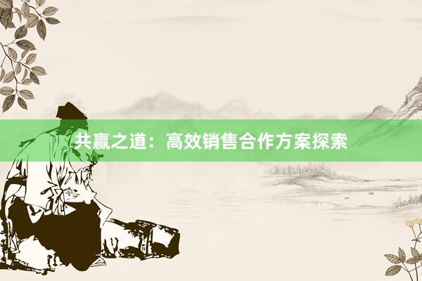 共赢之道：高效销售合作方案探索